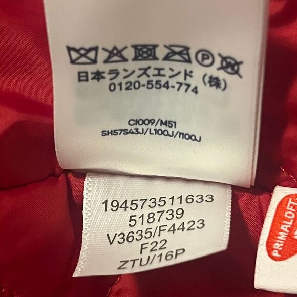 Lands End Woman’s Red Wool Zip Front Coat High Collar Sz 16P - Picture 8 of 8